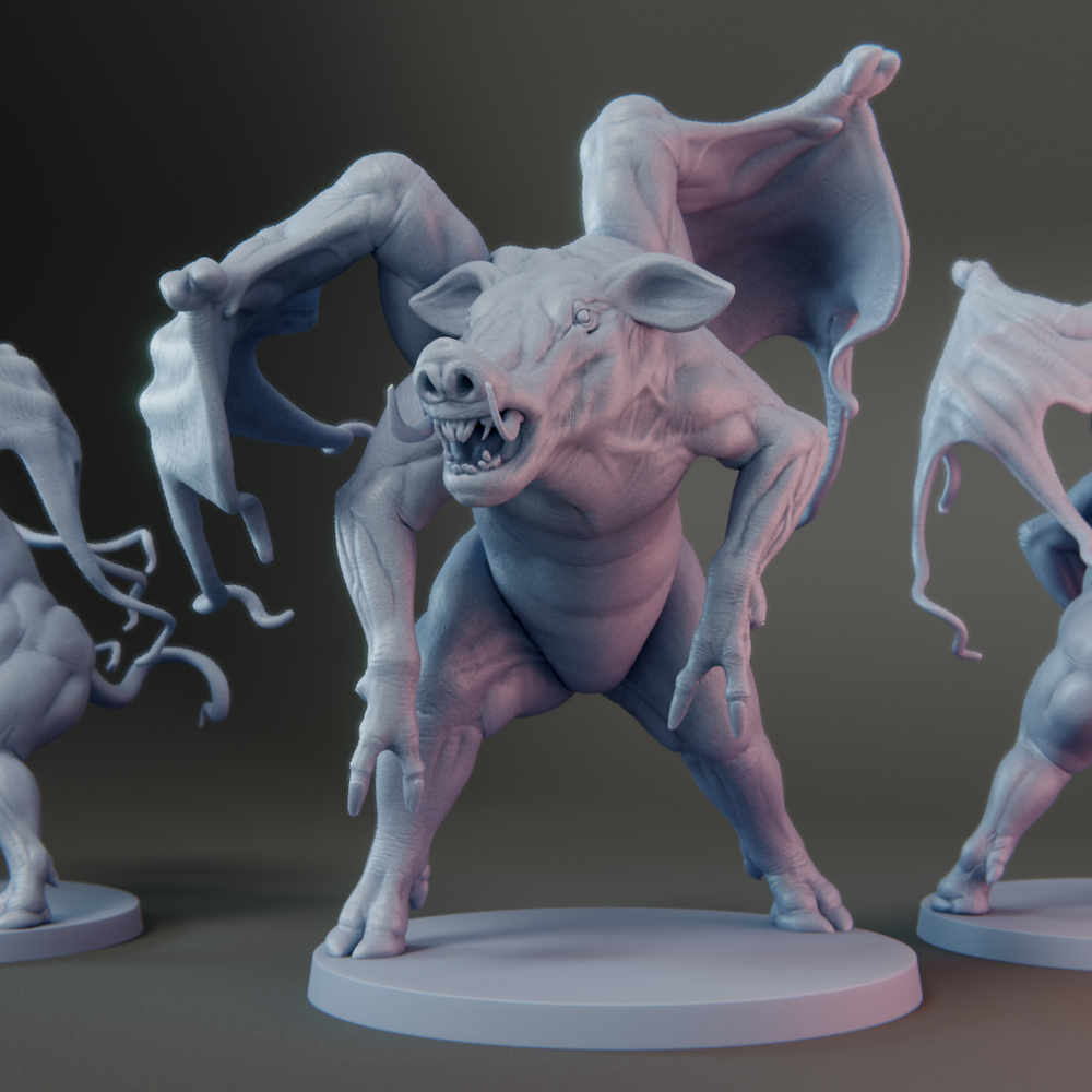 015A | Grim Hog | Swine Plague | Resin Print