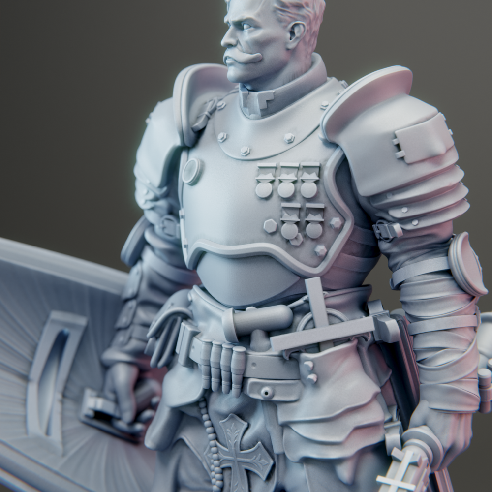 001A | Augustus von Mackensen, Breach Shield | ZUG 7 | Resin Print